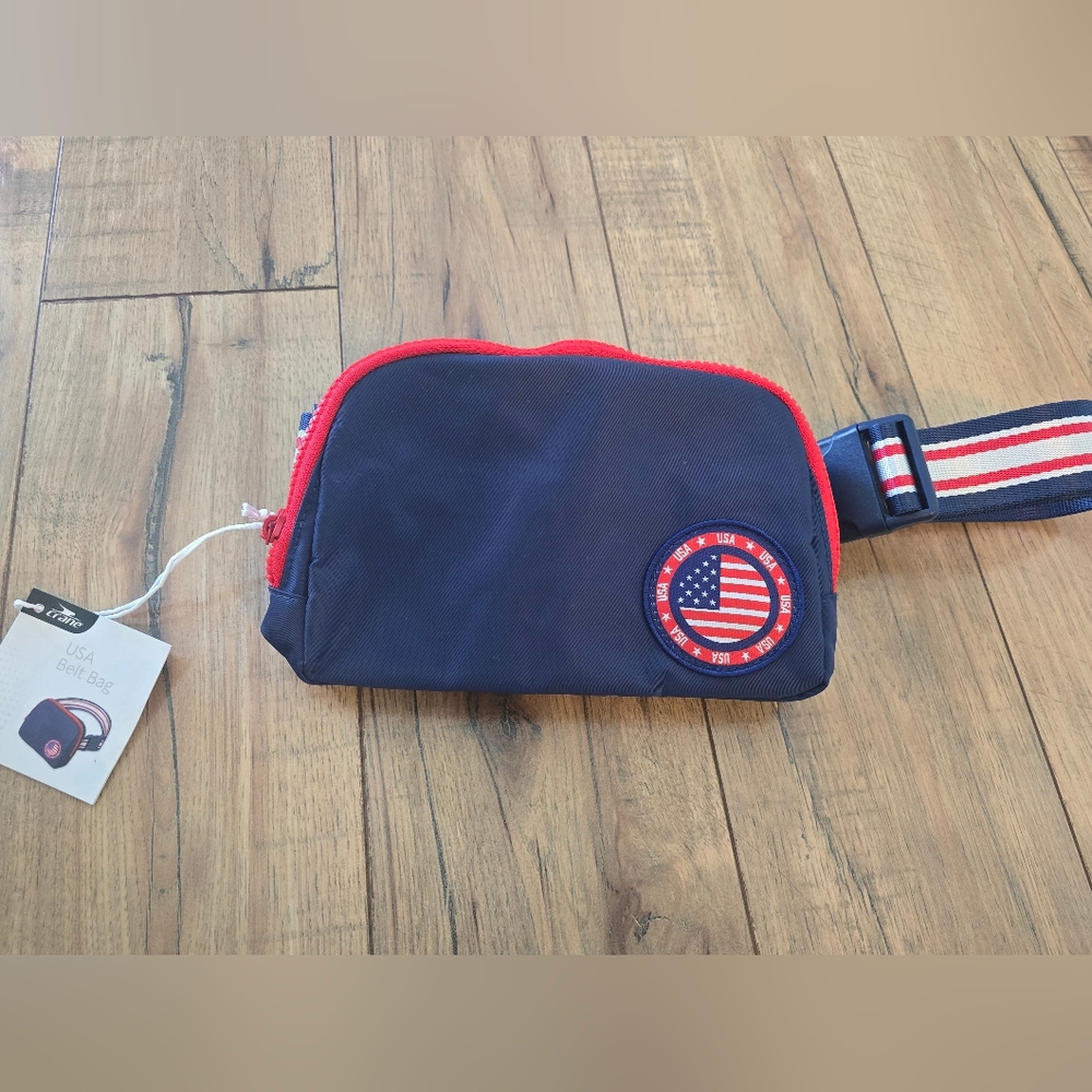 Navy Blue USA Flag Patch Bag
